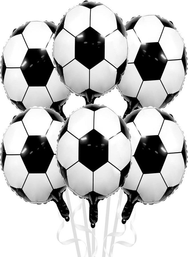 TOYXE 18 Inch Soccer Football Print Foil Balloons Pack Of 6 Pcs, Multicolor - Image 1